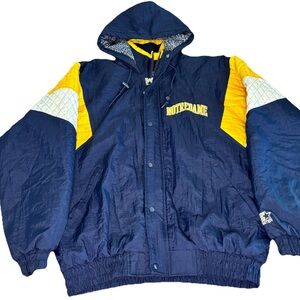 Vintage 90s STARTER Notre Dame Fighting Irish Puffer Jacket Men's Large